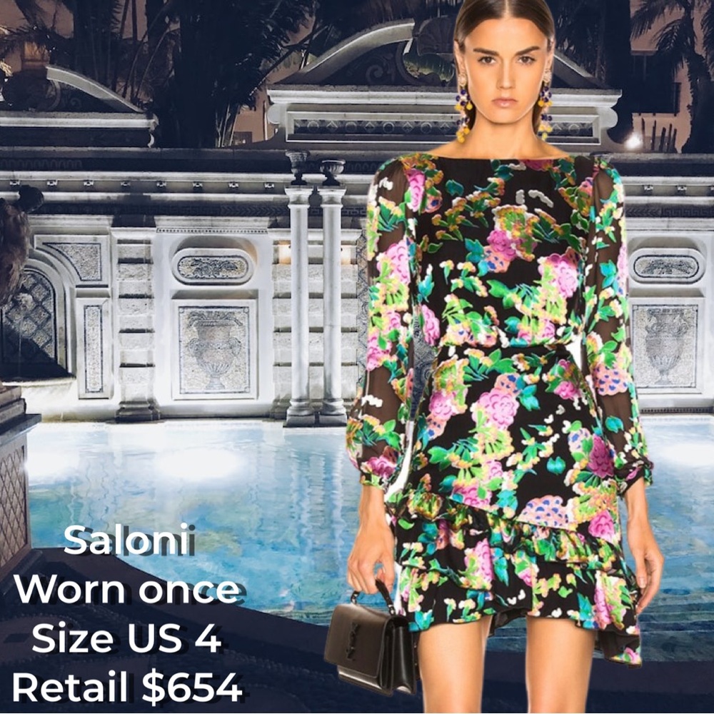 Saloni Felicia Silk Tiered Dress